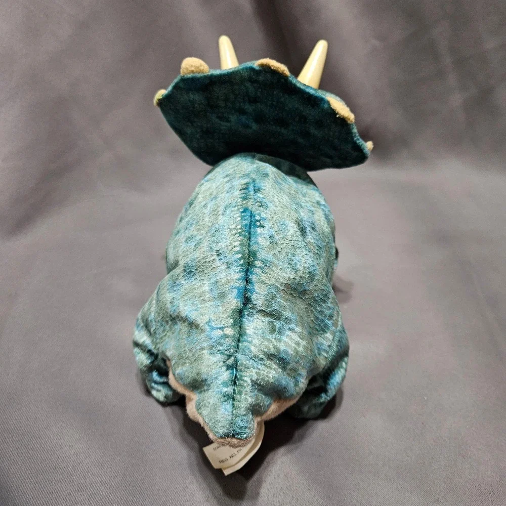 Playskool Hasbro 2008 Triceratops Dinosaur Plush Teal Blue walking talking‎